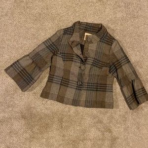 LAL - corduroy crop Jacket / Blazer - TAN - MEDIUM